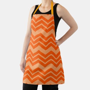 Orange Zigzag Chevron Pattern Design  Apron