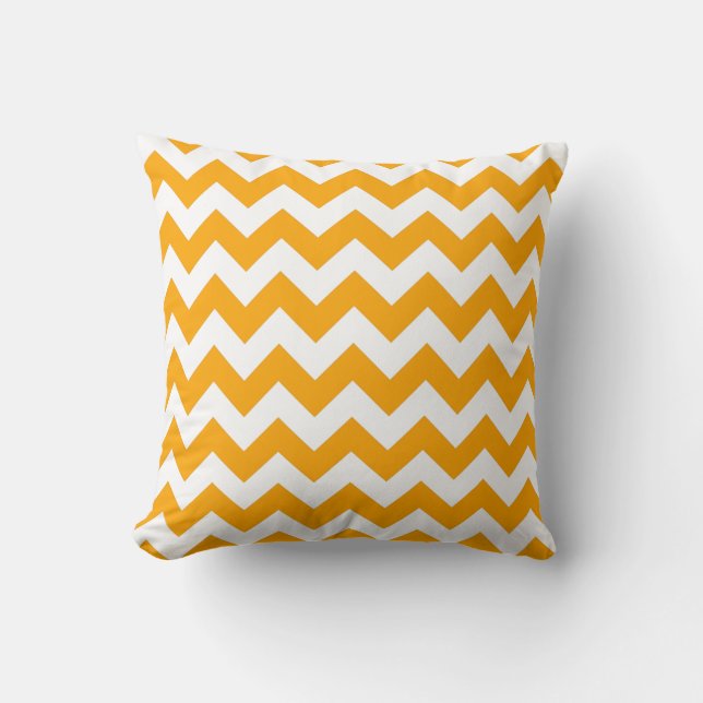 Orange Zigzag Throw Pillow (Front)