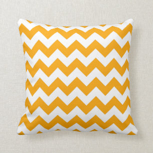 Orange Zigzag Throw Pillow