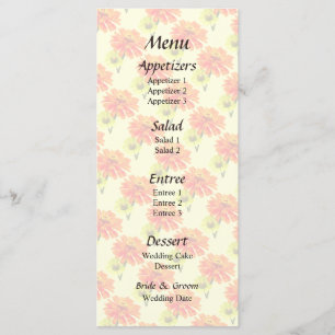 Orange Zinnia and Yellow Zinnia Wedding Menu