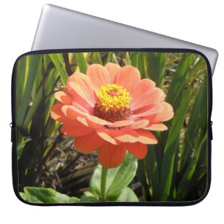 Orange Zinnia Flower Laptop Bag