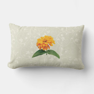 Orange Zinnia Lumbar Pillow