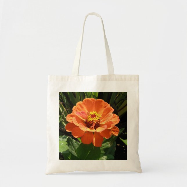 Orange Zinnia Tote Bag (Front)