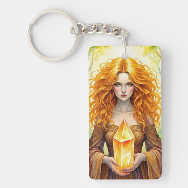 OrangeCrystalWitch Keychain (Front)