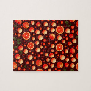 Oranges and Grapefruits Pattern Jigsaw Puzzle