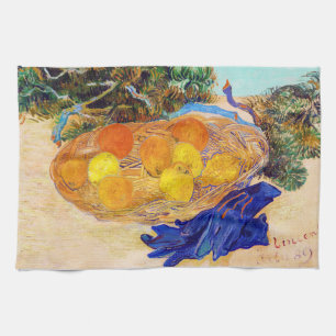 Oranges and Lemons with Blue Gloves, Van Gogh Kitchen Towel