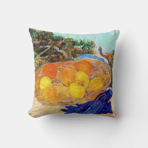 Oranges and Lemons with Blue Gloves, Van Gogh Throw Pillow
