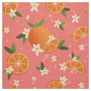 Oranges and orange blossom joy fabric