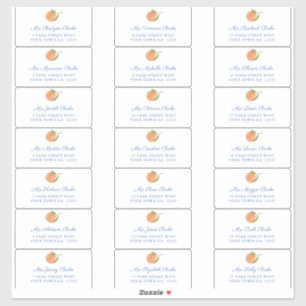 Oranges Blue Text Guest Envelope Address Labels