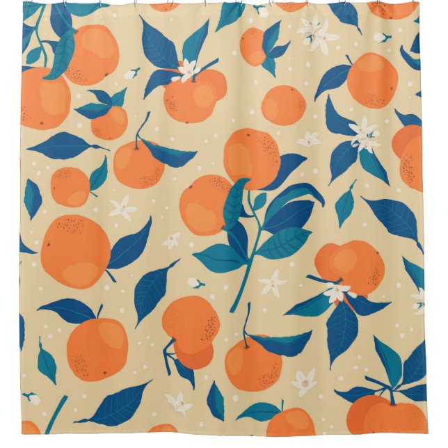 Oranges Branches: Beige Background Pattern (Front)