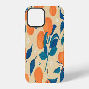Oranges Branches: Beige Background Pattern iPhone 12 Case
