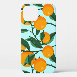 Oranges branches, citrus vintage print. iPhone 12 case