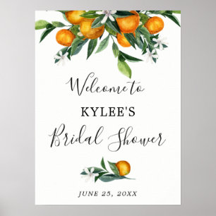 Oranges Bridal Shower welcome sign