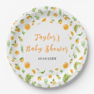 Oranges Citrus Baby Shower Paper Plate