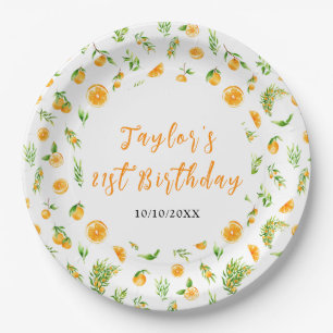 Oranges Citrus Birthday Party Paper Plate