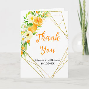 Oranges Citrus Birthday Thank You Card