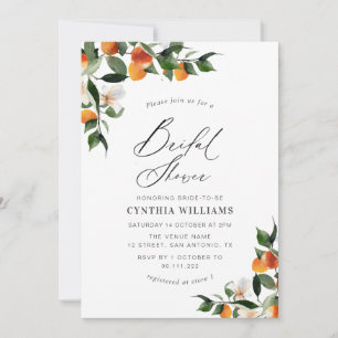 oranges citrus bridal shower invitation