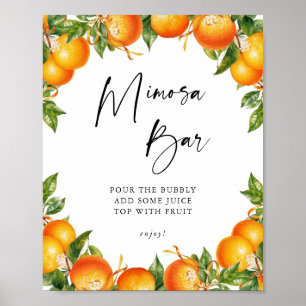 Oranges Citrus bridal shower Mimosa Bar Sign