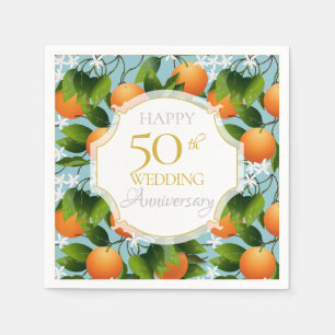 Oranges Citrus Fruit Floral Party Napkin