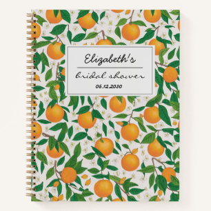 Oranges Citrus Fruit Floral Pattern Bridal Shower Notebook