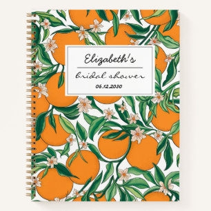 Oranges Citrus Fruit Floral Pattern  Bridal Shower Notebook