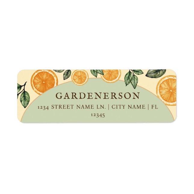Oranges Citrus Fruit Return Address Label (Front)