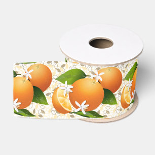 Oranges Citrus Fruits Flowers Grosgrain Ribbon