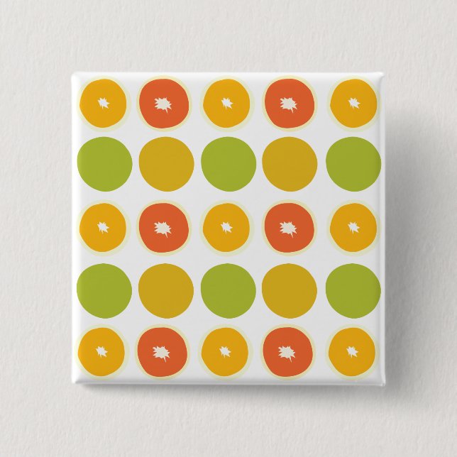 Oranges Citrus Fruits Food Pattern     2 Inch Square Button (Front)