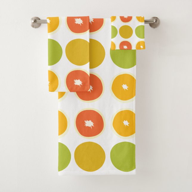 Oranges Citrus Fruits Food Pattern     Bath Towel Set (Insitu)