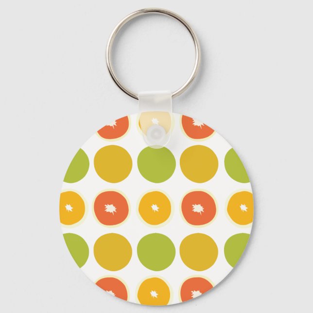 Oranges Citrus Fruits Food Pattern     Keychain (Front)