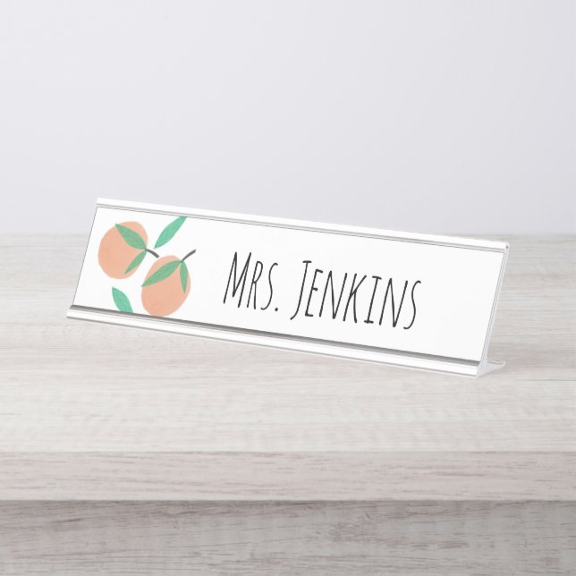 Oranges Citrus Teachers Name Desk Name Plate (Front)
