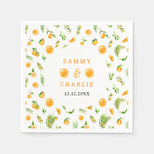 Oranges Citrus Wedding Napkin