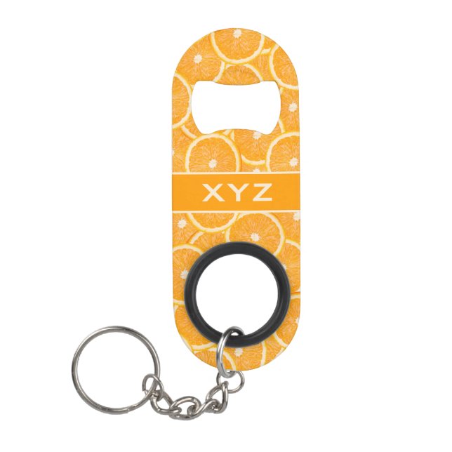 Oranges custom monogram bottle openers mini bottle opener (Front)