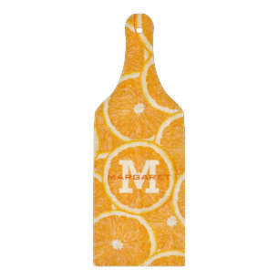 Oranges custom monogram cutting board