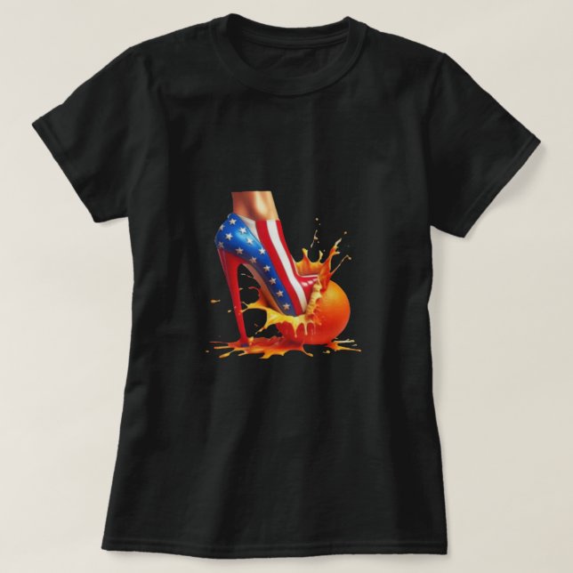 Oranges écrasantes à talons hauts Kamala Harris Ts (Design devant)