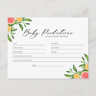 Oranges et pamplemousses Baby Predictions Carte de