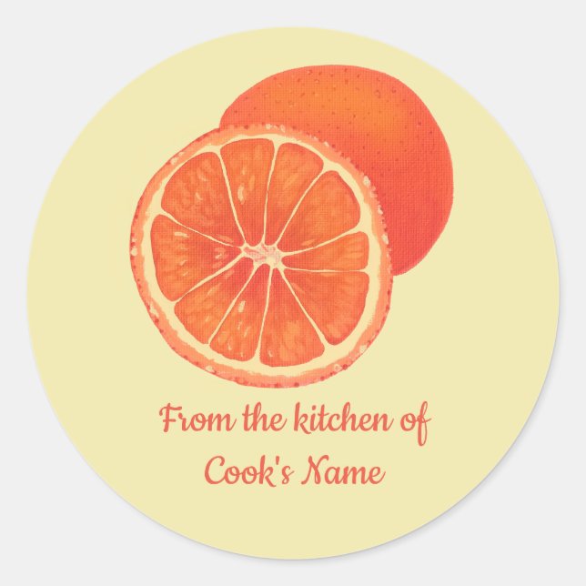 Oranges, From the Kitchen of, Lid Stickers (Front)