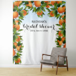 Oranges Fruit Botanical Wedding | Photo Backdrop Tapestry<br><div class="desc">Oranges nestled in variegated green leaves.
The "Customize Further",  button will aid you in any changes in regards to font style,  colour,  text or graphic placement.</div>