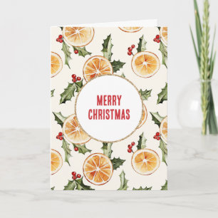 Oranges Fruit Christmas   Card