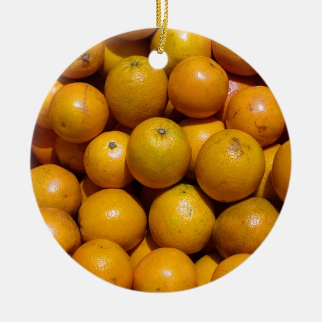 Oranges fruit Florida market orange  Ceramic Ornament (Front)