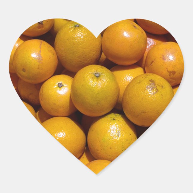 Oranges fruit Florida market orange  Heart Sticker (Front)