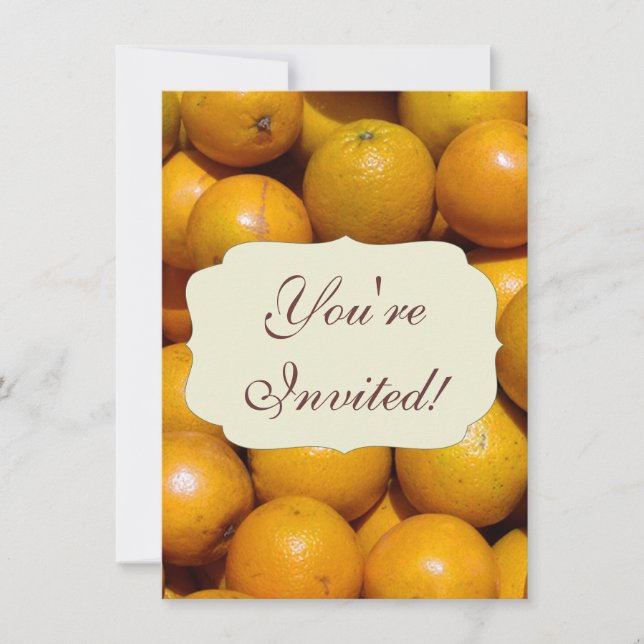 Oranges fruit Florida market orange  Invitation (Front)