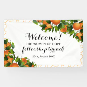 Oranges Fruit on Trellis Wedding Banner