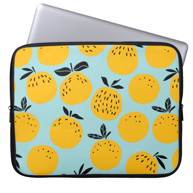 Oranges fruits seamless pattern laptop sleeve (Front)