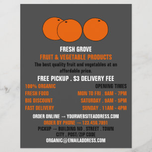 Oranges, Greengrocers Advertising Flyer