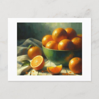 Oranges in Green Bowl Still LIfe,  Postcard