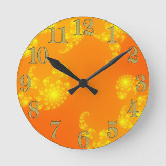 Oranges Julia Fractal Abstract Art Wall Clock