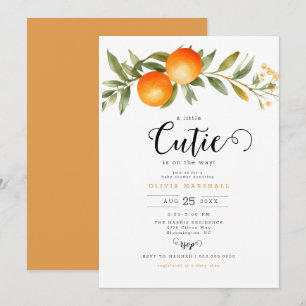 Oranges Little Cutie Baby Shower  Invitation