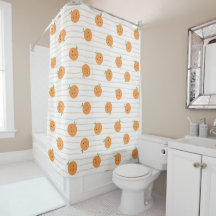 Oranges mignonnes Imprimer - Rideau de douche