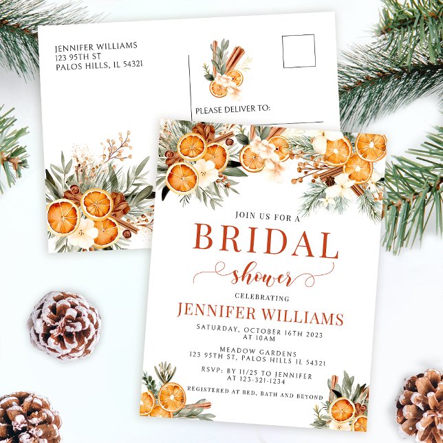 Oranges nuptiales invitation par carte postale (Créateur téléchargé)
